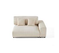 Garance - module d'assise 2 places avec accoudoir droit - en velours côtelé - Beige