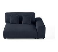 Garance - module d'assise 2 places avec accoudoir droit - en velours côtelé - Bleu nuit