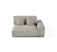 Garance - module d'assise 2 places avec accoudoir droit - en velours côtelé - Gris clair