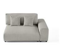 Garance - module d'assise 2 places avec accoudoir droit - en velours côtelé - Gris clair