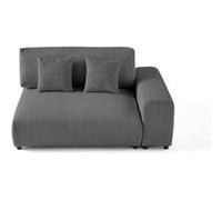 Garance - module d'assise 2 places avec accoudoir droit - en velours côtelé - Gris foncé Gris foncé