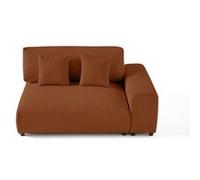 Garance - module d'assise 2 places avec accoudoir droit - en velours côtelé - Terracotta