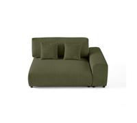 Garance - module d'assise 2 places avec accoudoir droit - en velours côtelé - Vert