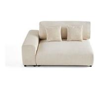 Garance - module d'assise 2 places avec accoudoir gauche - en velours côtelé - Beige Beige