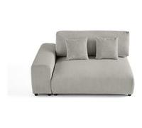 Garance - module d'assise 2 places avec accoudoir gauche - en velours côtelé - Gris clair