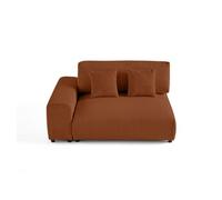 Garance - module d'assise 2 places avec accoudoir gauche - en velours côtelé - Terracotta