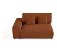 Garance - module d'assise 2 places avec accoudoir gauche - en velours côtelé - Terracotta