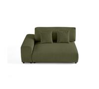 Garance - module d'assise 2 places avec accoudoir gauche - en velours côtelé - Vert Vert