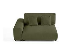 Garance - module d'assise 2 places avec accoudoir gauche - en velours côtelé - Vert Vert