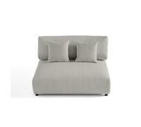 Garance - module d'assise 2 places sans accoudoirs - en velours côtelé - Gris clair