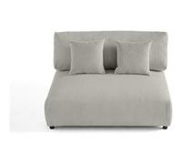 Garance - module d'assise 2 places sans accoudoirs - en velours côtelé - Gris clair