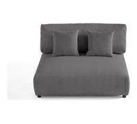 Garance - module d'assise 2 places sans accoudoirs - en velours côtelé - Gris foncé