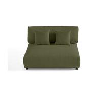Garance - module d'assise 2 places sans accoudoirs - en velours côtelé - Vert