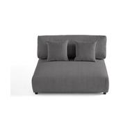 Garance - module d'assise 2 places sans accoudoirs - en velours côtelé - Gris foncé