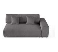 Garance - module d'assise 3 places avec accoudoir droit - en velours côtelé - Gris foncé