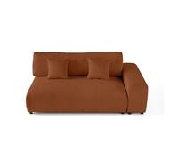 Garance - module d'assise 3 places avec accoudoir droit - en velours côtelé - Terracotta