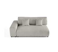 Garance - module d'assise 3 places avec accoudoir gauche - en velours côtelé - Gris clair Gris clair