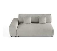 Garance - module d'assise 3 places avec accoudoir gauche - en velours côtelé - Gris clair Gris clair