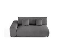 Garance - module d'assise 3 places avec accoudoir gauche - en velours côtelé - Gris foncé Gris foncé