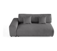Garance - module d'assise 3 places avec accoudoir gauche - en velours côtelé - Gris foncé Gris foncé