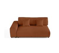 Garance - module d'assise 3 places avec accoudoir gauche - en velours côtelé - Terracotta