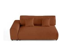 Garance - module d'assise 3 places avec accoudoir gauche - en velours côtelé - Terracotta