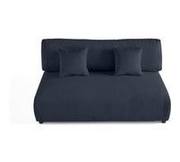 Garance - module d'assise 3 places sans accoudoirs - en velours côtelé - Bleu nuit
