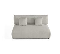 Garance - module d'assise 3 places sans accoudoirs - en velours côtelé - Gris clair