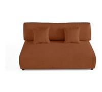 Garance - module d'assise 3 places sans accoudoirs - en velours côtelé - Terracotta