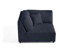 Garance - module d'assise d'angle réversible - en velours côtelé - Bleu nuit