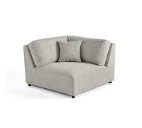 Garance - module d'assise d'angle réversible - en velours côtelé - Gris clair