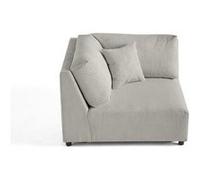 Garance - module d'assise d'angle réversible - en velours côtelé - Gris clair