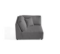Garance - module d'assise d'angle réversible - en velours côtelé - Gris foncé