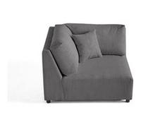 Garance - module d'assise d'angle réversible - en velours côtelé - Gris foncé