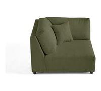 Garance - module d'assise d'angle réversible - en velours côtelé - Vert Vert G