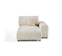 Garance - module d'assise méridienne droit - en velours côtelé - Beige