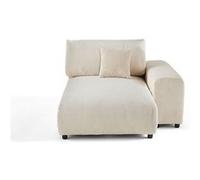 Garance - module d'assise méridienne droit - en velours côtelé - Beige