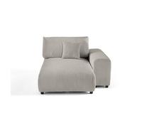 Garance - module d'assise méridienne droit - en velours côtelé - Gris clair