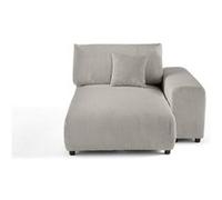 Garance - module d'assise méridienne droit - en velours côtelé - Gris clair