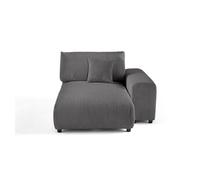 Garance - module d'assise méridienne droit - en velours côtelé - Gris foncé