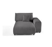 Garance - module d'assise méridienne droit - en velours côtelé - Gris foncé