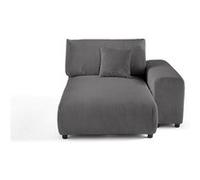 Garance - module d'assise méridienne droit - en velours côtelé - Gris foncé