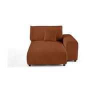 Garance - module d'assise méridienne droit - en velours côtelé - Terracotta