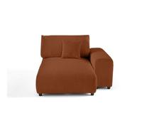 Garance - module d'assise méridienne droit - en velours côtelé - Terracotta