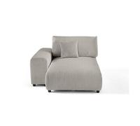 Garance - module d'assise méridienne gauche - en velours côtelé - Gris clair