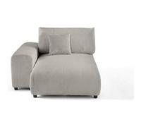 Garance - module d'assise méridienne gauche - en velours côtelé - Gris clair Gris clair