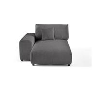 Garance - module d'assise méridienne gauche - en velours côtelé - Gris foncé