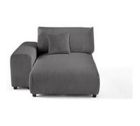 Garance - module d'assise méridienne gauche - en velours côtelé - Gris foncé