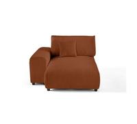 Garance - module d'assise méridienne gauche - en velours côtelé - Terracotta Terracotta