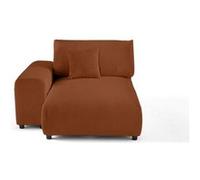 Garance - module d'assise méridienne gauche - en velours côtelé - Terracotta Terracotta